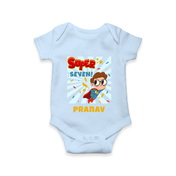 Newborn Romper/Onesie for 7 Month | Customizable Bodysuit | Ideal for Celebrations - BABY BLUE - New Born (Chest 14")