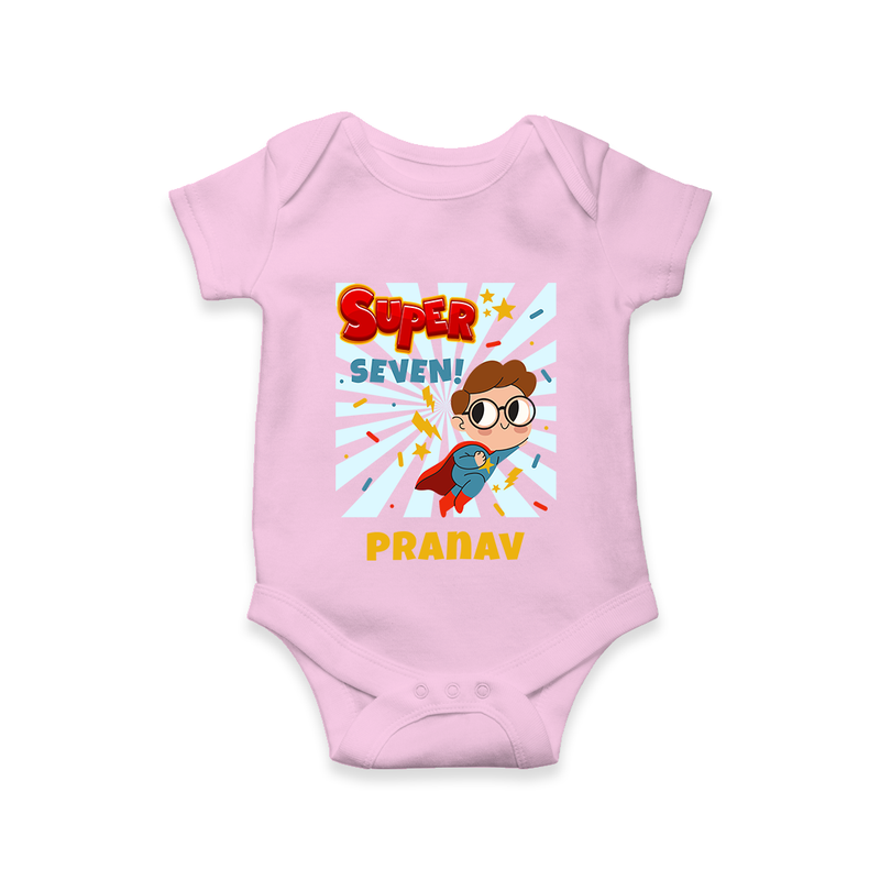 Newborn Romper/Onesie for 7 Month | Customizable Bodysuit | Ideal for Celebrations - BABY PINK - New Born (Chest 14")