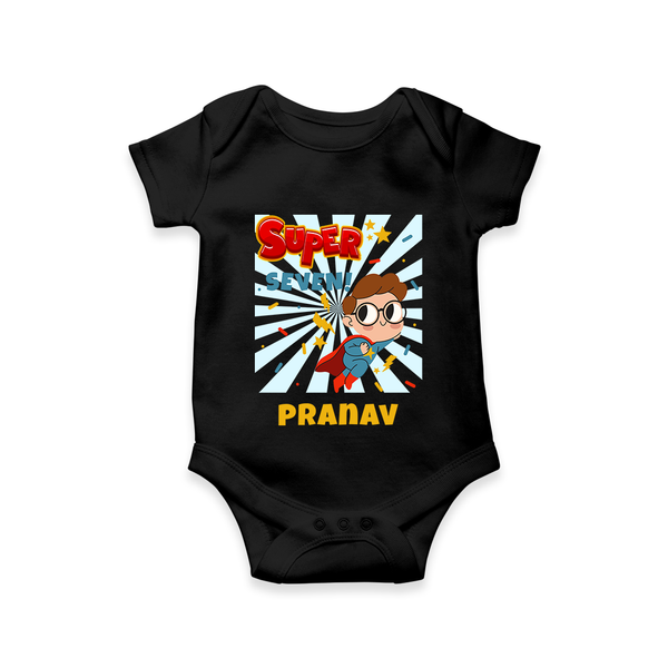 Newborn Romper/Onesie for 7 Month | Customizable Bodysuit | Ideal for Celebrations - BLACK - New Born (Chest 14")