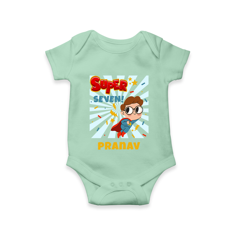 Newborn Romper/Onesie for 7 Month | Customizable Bodysuit | Ideal for Celebrations - MINT GREEN - New Born (Chest 14")