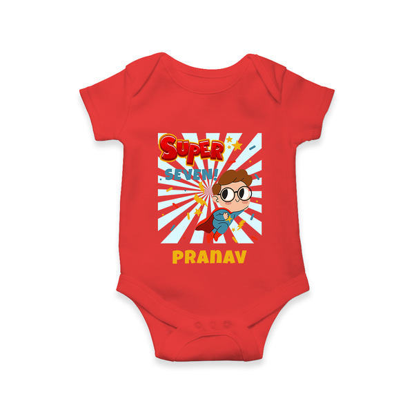 Newborn Romper/Onesie for 7 Month | Customizable Bodysuit | Ideal for Celebrations - RED - New Born (Chest 14")