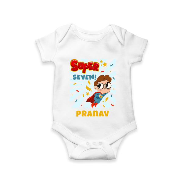 Newborn Romper/Onesie for 7 Month | Customizable Bodysuit | Ideal for Celebrations - WHITE - New Born (Chest 14")