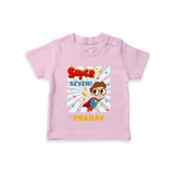 Newborn T-Shirt for 7 Month | Customizable T-Shirt | Ideal for Celebrations - BABY PINK - 0-5 Months Old (Chest 17")