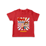 Celebrate The 7th Birthday With Super Boy Theme - Personalized Birthday T-Shirts With Customized Name - RED - 0-5 Months Old (Chest 17")