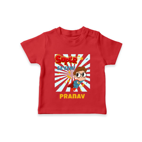 Newborn T-Shirt for 7 Month | Customizable T-Shirt | Ideal for Celebrations - RED - 0-5 Months Old (Chest 17")