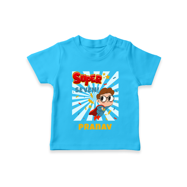 Newborn T-Shirt for 7 Month | Customizable T-Shirt | Ideal for Celebrations - SKY BLUE - 0-5 Months Old (Chest 17")