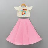 Celebrate The 7th Birthday With Super Girl Theme - Personalized Birthday Crop Top And Skirt With Customized Name - PINK - 6 - 9 Months Old (Chest 20" , Frock Waist 20")