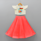 Celebrate The 7th Birthday With Super Girl Theme - Personalized Birthday Crop Top And Skirt With Customized Name - RED - 6 - 9 Months Old (Chest 20" , Frock Waist 20")