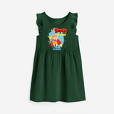 Celebrate The Seventh Birthday "Super Seven" with Personalized Frock - BOTTLE GREEN - 0 - 6 Months Old (Chest 18")