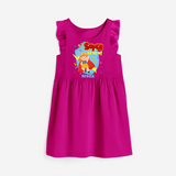 Celebrate The Seventh Birthday "Super Seven" with Personalized Frock - HOT PINK - 0 - 6 Months Old (Chest 18")