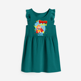 Celebrate The Seventh Birthday "Super Seven" with Personalized Frock - MYRTLE GREEN - 0 - 6 Months Old (Chest 18")