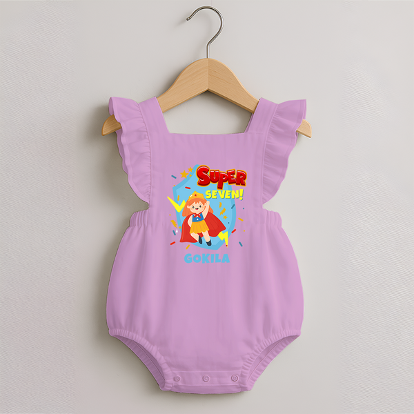 Baby Milestone Romper Frock | Custom 7 Month Romper Frock | Soft, Skin-Friendly Cotton - BABY PINK - 0 - 3 Months Old (Chest 19")