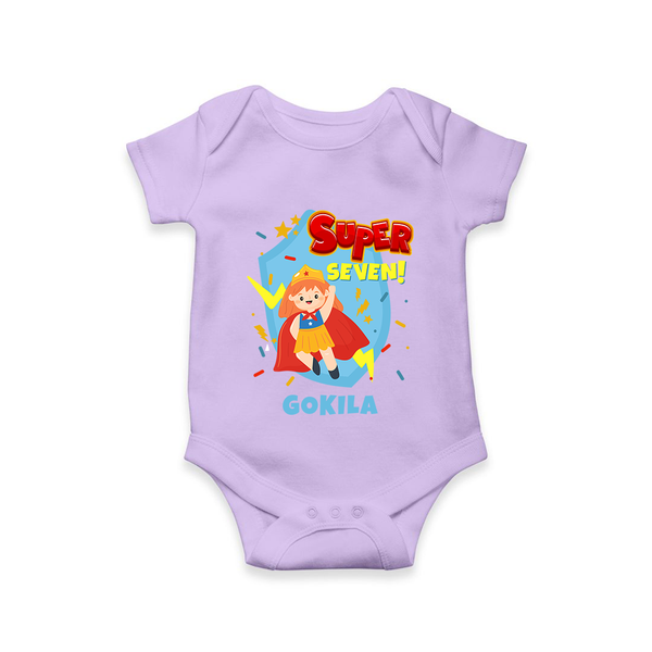 Baby Milestone Romper | Custom 7 Month Onesie | Soft, Skin-Friendly Cotton - LILAC - New Born (Chest 14")