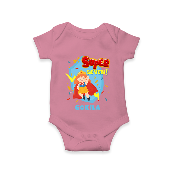 Baby Milestone Romper | Custom 7 Month Onesie | Soft, Skin-Friendly Cotton - ONION - New Born (Chest 14")