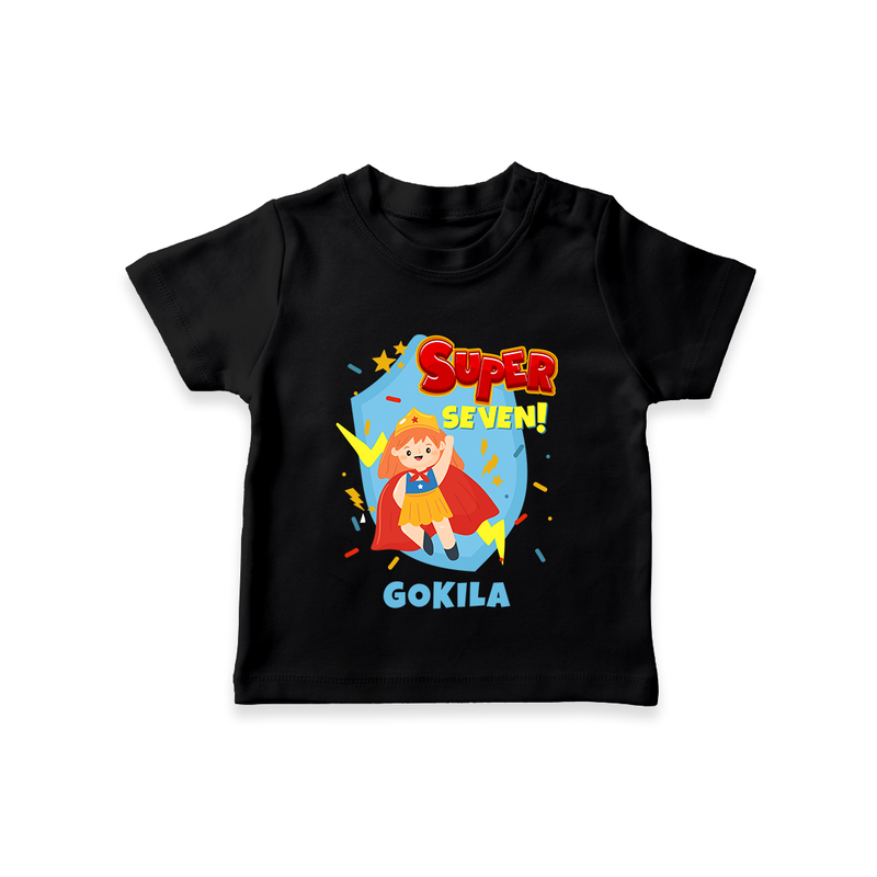 Baby Milestone T-Shirt | Custom 7 Month T-Shirt | Soft, Skin-Friendly Cotton - BLACK - 0-5 Months Old (Chest 17")