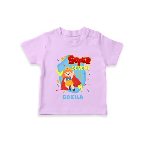Baby Milestone T-Shirt | Custom 7 Month T-Shirt | Soft, Skin-Friendly Cotton - LILAC - 0-5 Months Old (Chest 17")