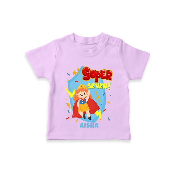 Celebrate The Seventh Birthday "Super Seven" with Personalized T-Shirt - LILAC - 1 - 2 Years Old (Chest 20")