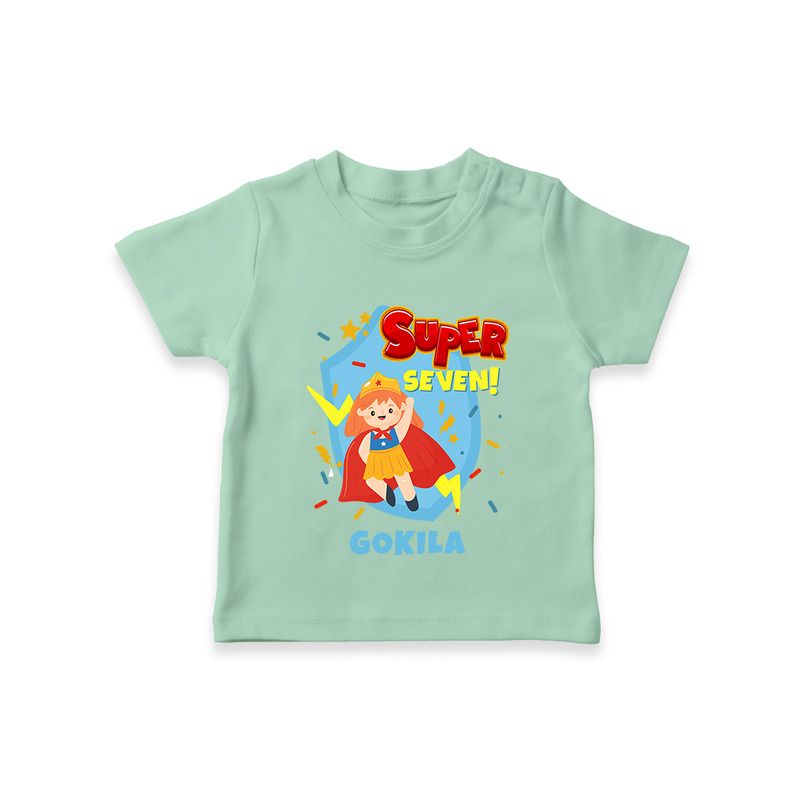 Baby Milestone T-Shirt | Custom 7 Month T-Shirt | Soft, Skin-Friendly Cotton - MINT GREEN - 0-5 Months Old (Chest 17")