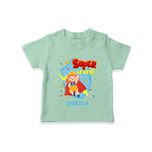 Baby Milestone T-Shirt | Custom 7 Month T-Shirt | Soft, Skin-Friendly Cotton - MINT GREEN - 0-5 Months Old (Chest 17")