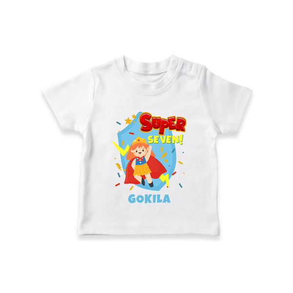 Baby Milestone T-Shirt | Custom 7 Month T-Shirt | Soft, Skin-Friendly Cotton - WHITE - 0-5 Months Old (Chest 17")