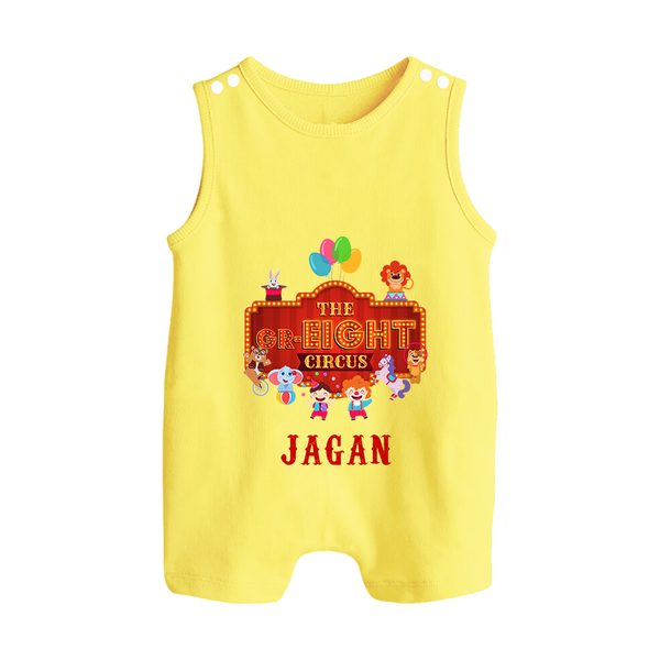 Newborn Romper Suit/ Sleeveless Romper for 8 Month | Customizable Romper Suit/ Sleeveless Romper | Ideal for Celebrations - PASTEL YELLOW - 0 - 5 Months Old (Chest 18")