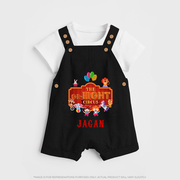 Newborn Dungaree Set for 8 Month | Customizable Dungaree Set | Ideal for Celebrations - BLACK - 0 - 5 Months Old (Chest 18")