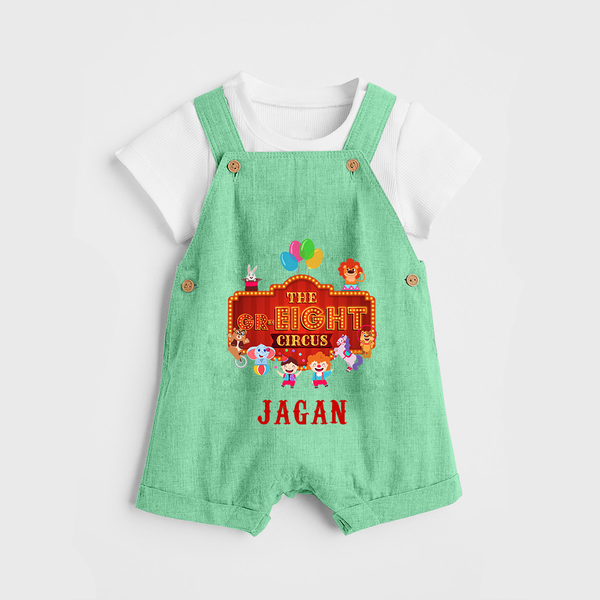 Newborn Dungaree Set for 8 Month | Customizable Dungaree Set | Ideal for Celebrations - GREEN - 0 - 5 Months Old (Chest 18")