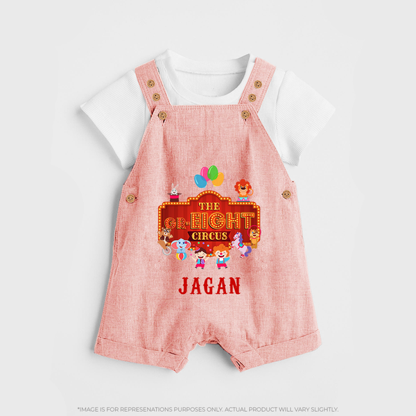 Newborn Dungaree Set for 8 Month | Customizable Dungaree Set | Ideal for Celebrations - PEACH - 0 - 5 Months Old (Chest 18")