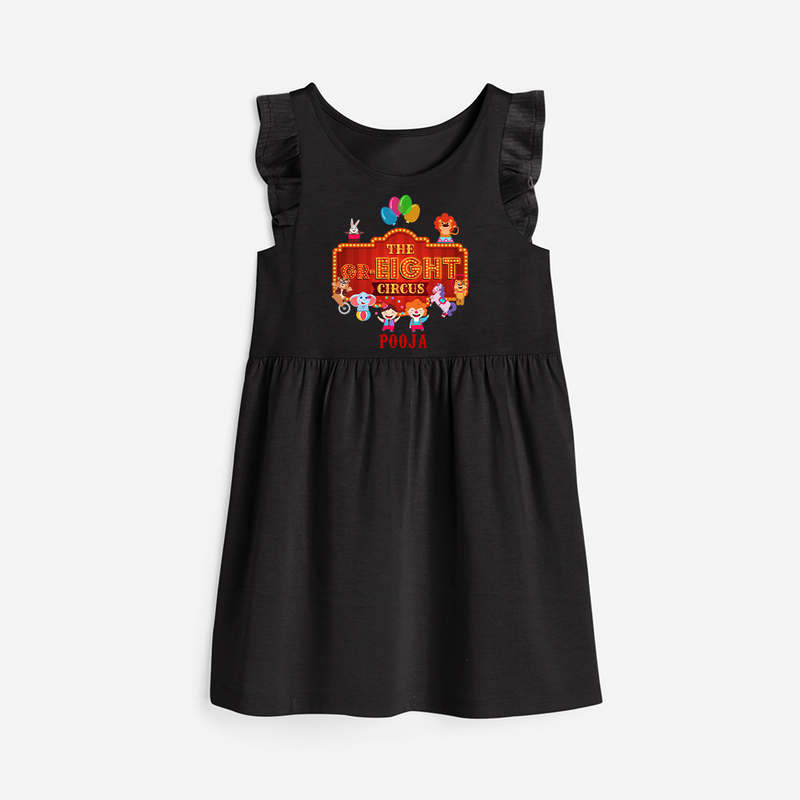 Celebrate The 8th Birthday "The Gr-Eight Circus" with Personalized Frock - BLACK - 0 - 6 Months Old (Chest 18")