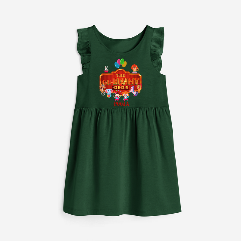 Celebrate The 8th Birthday "The Gr-Eight Circus" with Personalized Frock - BOTTLE GREEN - 0 - 6 Months Old (Chest 18")