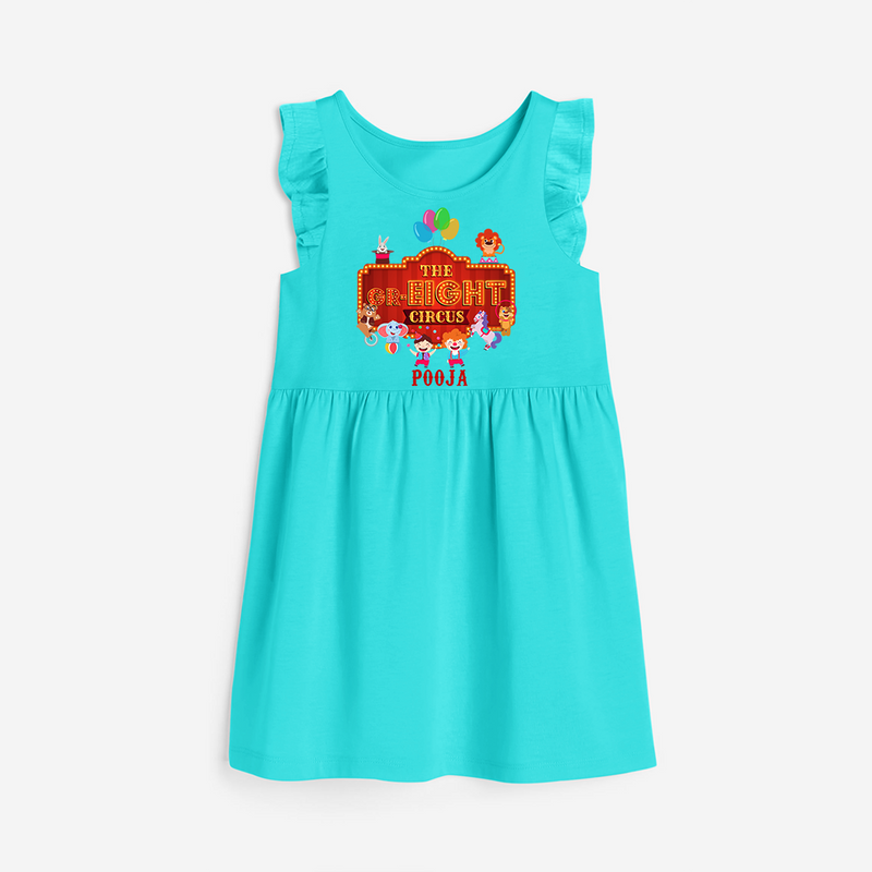 Celebrate The 8th Birthday "The Gr-Eight Circus" with Personalized Frock - LIGHT BLUE - 0 - 6 Months Old (Chest 18")