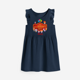 Celebrate The 8th Birthday "The Gr-Eight Circus" with Personalized Frock - NAVY BLUE - 0 - 6 Months Old (Chest 18")