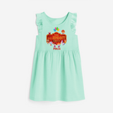 Celebrate The 8th Birthday "The Gr-Eight Circus" with Personalized Frock - TEA GREEN - 0 - 6 Months Old (Chest 18")