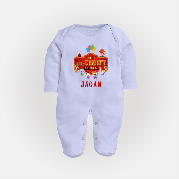 Newborn Full Sleeve Bodysuit/ Sleep Suit/ Jumpsuit for 8 Month | Customizable Full Sleeve Bodysuit/ Sleep Suit/ Jumpsuit | Ideal for Celebrations - BABY BLUE - New Born (Chest 7.5")