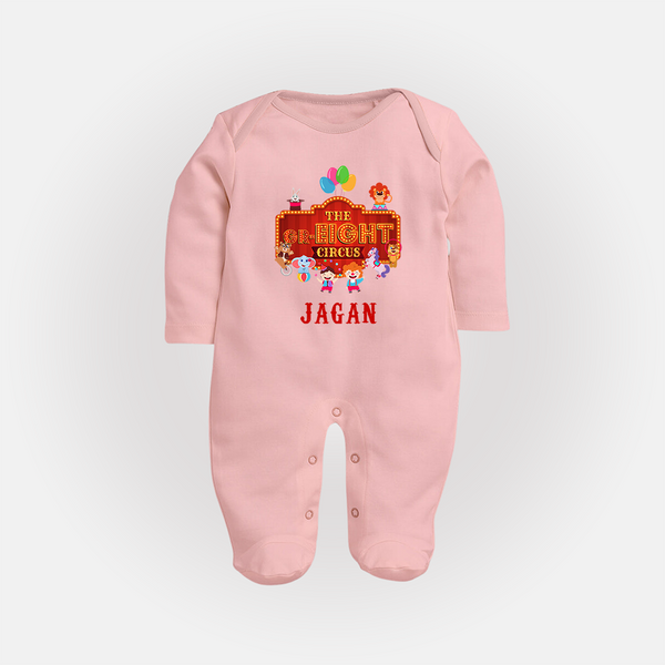 Newborn Full Sleeve Bodysuit/ Sleep Suit/ Jumpsuit for 8 Month | Customizable Full Sleeve Bodysuit/ Sleep Suit/ Jumpsuit | Ideal for Celebrations - BABY PINK - New Born (Chest 7.5")