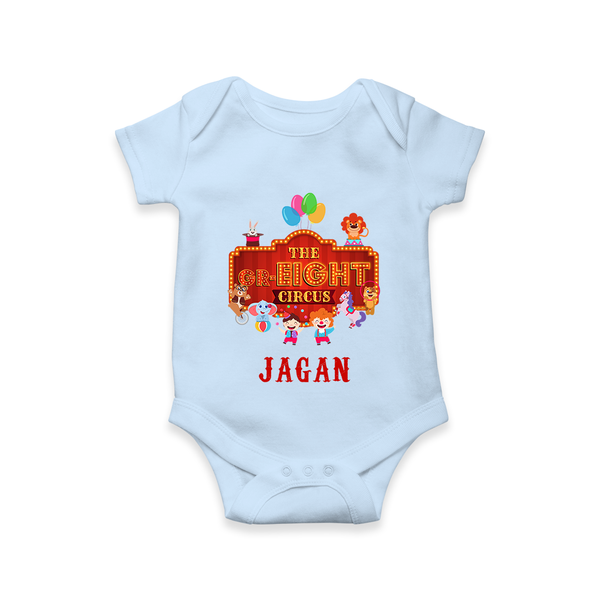 Newborn Romper/Onesie for 8 Month | Customizable Bodysuit | Ideal for Celebrations - BABY BLUE - New Born (Chest 14")