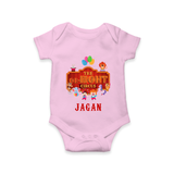 Newborn Romper/Onesie for 8 Month | Customizable Bodysuit | Ideal for Celebrations - BABY PINK - New Born (Chest 14")
