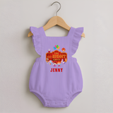 Newborn Romper Frock for 8 Month | Customizable Romper Frock | Ideal for Celebrations - LILAC - 0 - 3 Months Old (Chest 19")