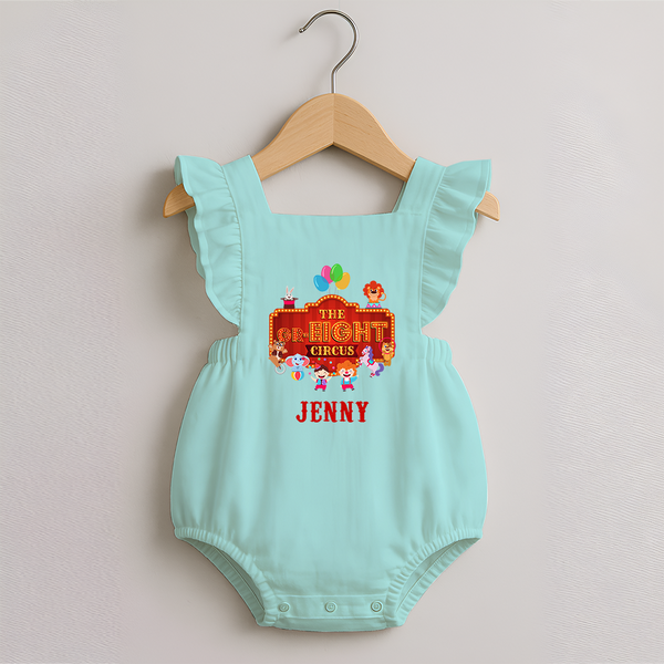 Newborn Romper Frock for 8 Month | Customizable Romper Frock | Ideal for Celebrations - MINT GREEN - 0 - 3 Months Old (Chest 19")