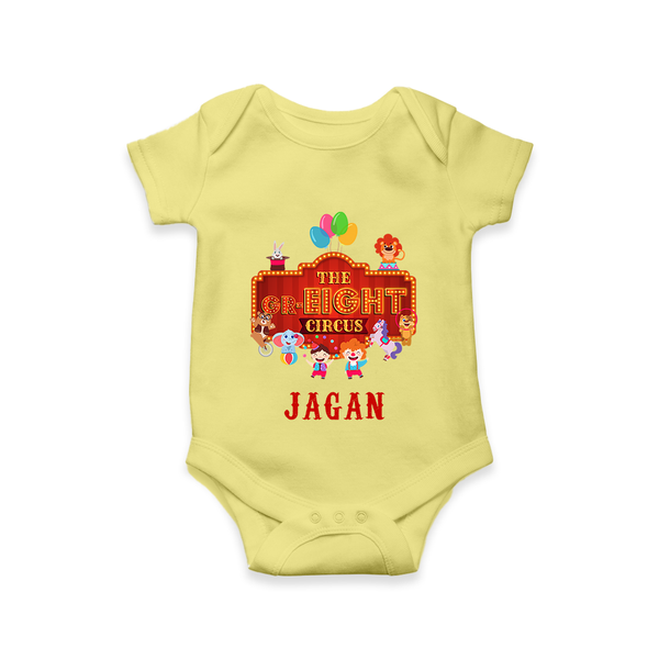 Newborn Romper/Onesie for 8 Month | Customizable Bodysuit | Ideal for Celebrations - PASTEL YELLOW - New Born (Chest 14")