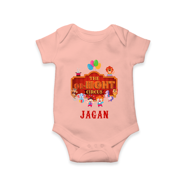 Newborn Romper/Onesie for 8 Month | Customizable Bodysuit | Ideal for Celebrations - PEACH - New Born (Chest 14")