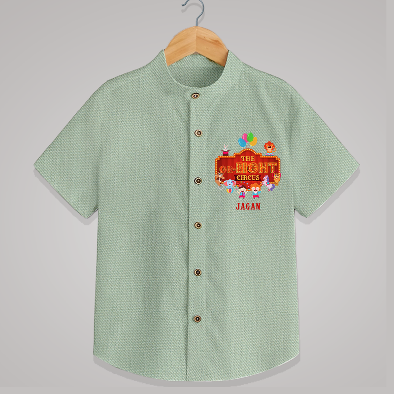 Celebrate The 8th Birthday With Circus Theme - Personalized Birthday Shirts With Customized Name - MINT GREEN - 0 - 6 Months Old (Chest 23")