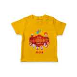 Celebrate The 8th Birthday With Circus Theme - Personalized Birthday T-Shirts With Customized Name - CHROME YELLOW - 0-5 Months Old (Chest 17")