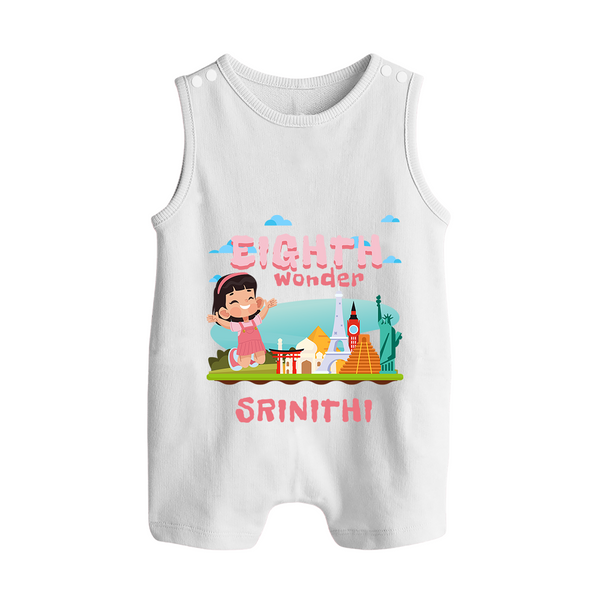Baby Milestone Romper Suit/ Sleeveless Romper | Custom 8 Month Romper Suit/ Sleeveless Romper | Soft, Skin-Friendly Cotton - WHITE - 0 - 5 Months Old (Chest 18")