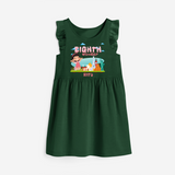 Celebrate The 8th Birthday "Eighth Wonder" with Personalized Frock - BOTTLE GREEN - 0 - 6 Months Old (Chest 18")