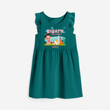 Celebrate The 8th Birthday "Eighth Wonder" with Personalized Frock - MYRTLE GREEN - 0 - 6 Months Old (Chest 18")