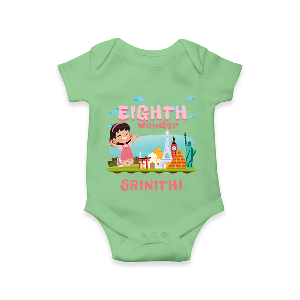 Baby Milestone Romper | Custom 8 Month Onesie | Soft, Skin-Friendly Cotton - GREEN - New Born (Chest 14")