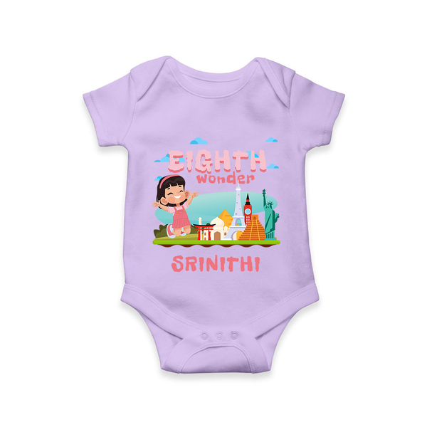 Baby Milestone Romper | Custom 8 Month Onesie | Soft, Skin-Friendly Cotton - LILAC - New Born (Chest 14")