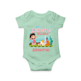 Baby Milestone Romper | Custom 8 Month Onesie | Soft, Skin-Friendly Cotton - MINT GREEN - New Born (Chest 14")