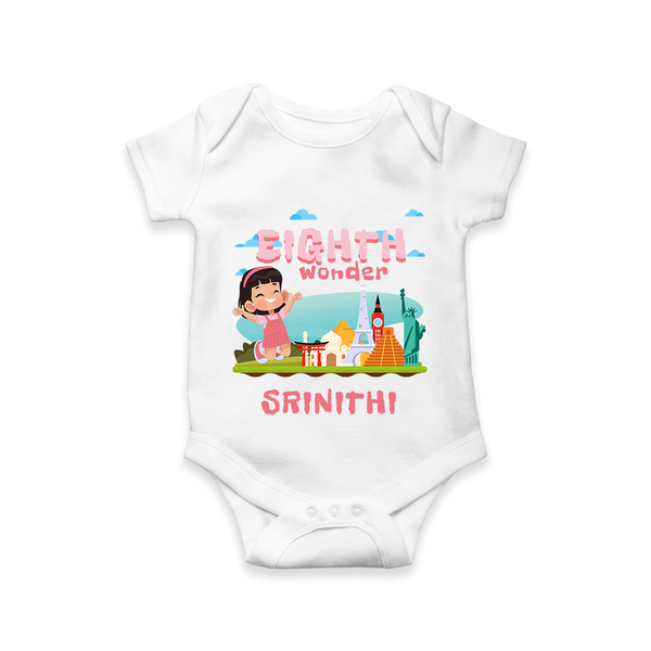 Baby Milestone Romper | Custom 8 Month Onesie | Soft, Skin-Friendly Cotton - WHITE - New Born (Chest 14")